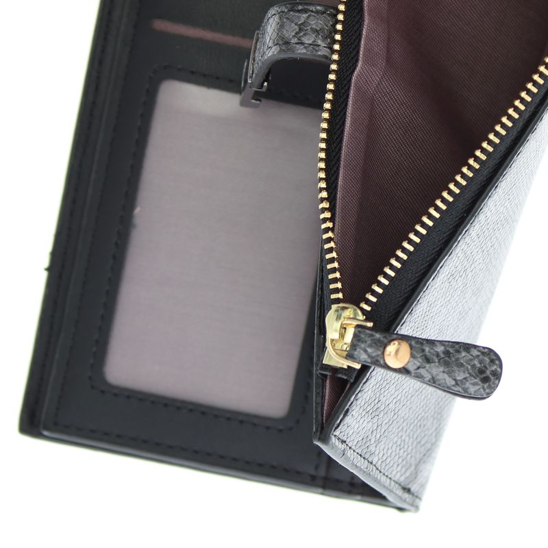 Fashion, accesorii si bijuterii - Femei - Accesorii femei - Portofele femei - Portofel de dama, din piele ecologica, Buticcochet, 19x10x2 cm, Negru - PR829 - Infinity.ro