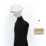 Fashion, accesorii si bijuterii - Barbati - Accesorii barbati - Caciuli si sepci barbati - Palarie de soare, barbati, din paie de hartie, model cu ancora decorativa, 55 cm, Alb - PAL1791 - Infinity.ro
