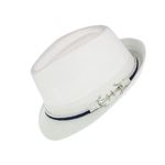 Fashion, accesorii si bijuterii - Barbati - Accesorii barbati - Caciuli si sepci barbati - Palarie de soare, barbati, din paie de hartie, model cu ancora decorativa, 55 cm, Alb - PAL1791 - Infinity.ro