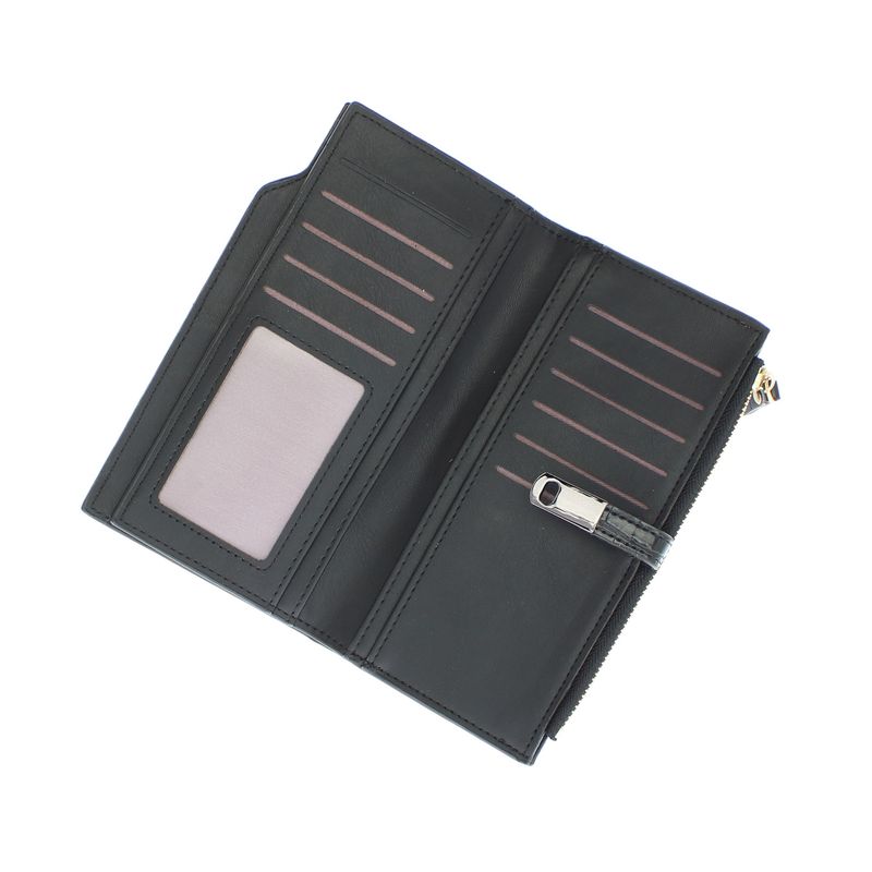 Fashion, accesorii si bijuterii - Femei - Accesorii femei - Portofele femei - Portofel de dama, din piele ecologica, Buticcochet, 19x10x2 cm, Negru - PR822 - Infinity.ro