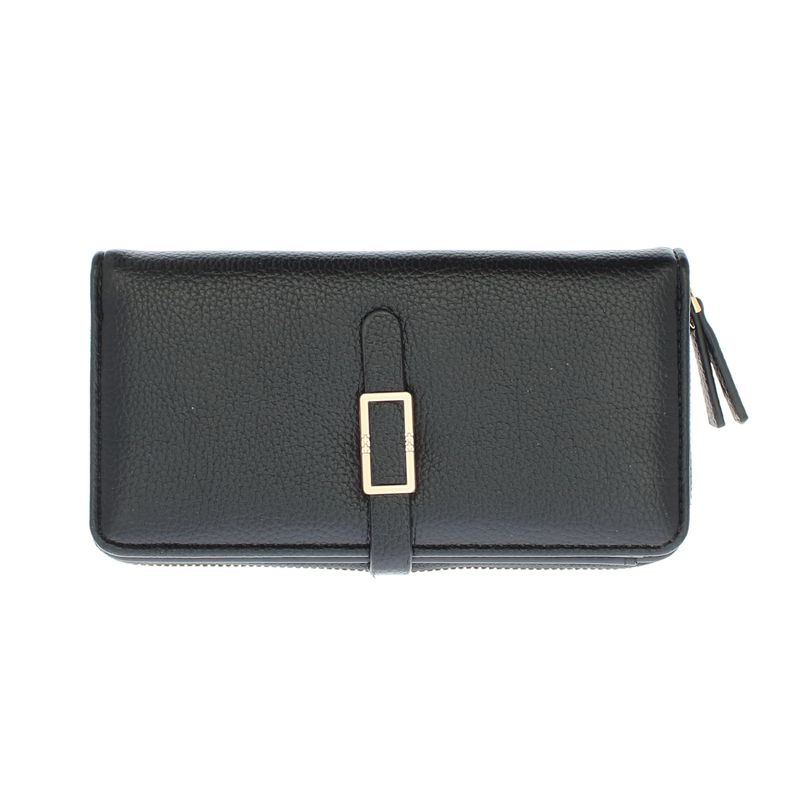 Fashion, accesorii si bijuterii - Femei - Accesorii femei - Portofele femei - Portofel de dama, din piele ecologica, Buticcochet, 19x10x3 cm, Negru - PR814 - Infinity.ro