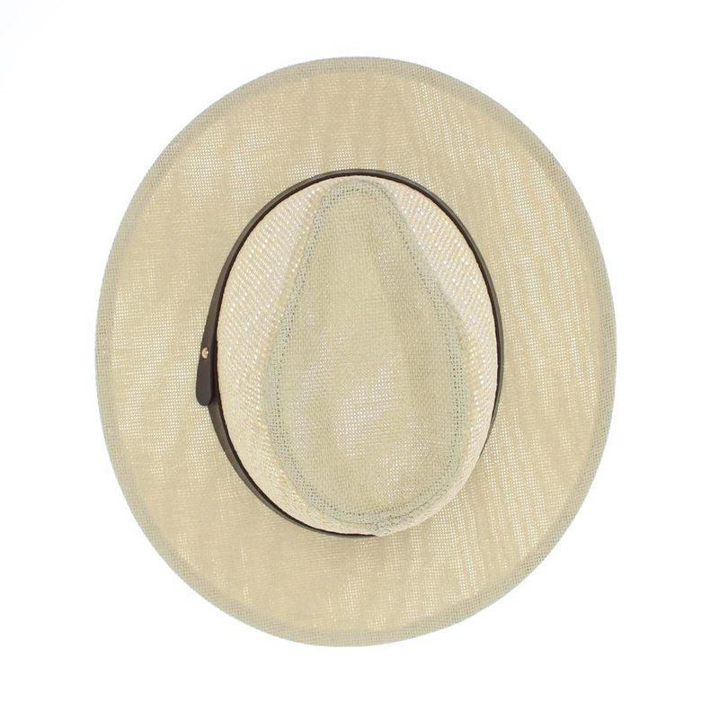 Fashion, accesorii si bijuterii - Barbati - Accesorii barbati - Caciuli si sepci barbati - Palarie de soare, barbati, din paie de hartie, cu banda decorativa maro, marime 57 cm, Bej - PAL1554 - Infinity.ro