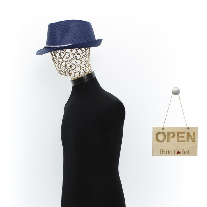 Fashion, accesorii si bijuterii - Barbati - Accesorii barbati - Caciuli si sepci barbati - Palarie de soare, barbati, din paie de hartie, model cu ancora decorativa, 59 cm, Bleumarin - PAL1548 - Infinity.ro