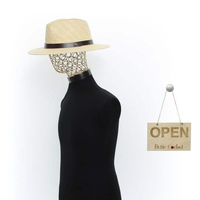 Fashion, accesorii si bijuterii - Barbati - Accesorii barbati - Caciuli si sepci barbati - Palarie de soare, barbati, din paie de hartie, cu banda decorativa maro, marime 57 cm, Bej - PAL1554 - Infinity.ro