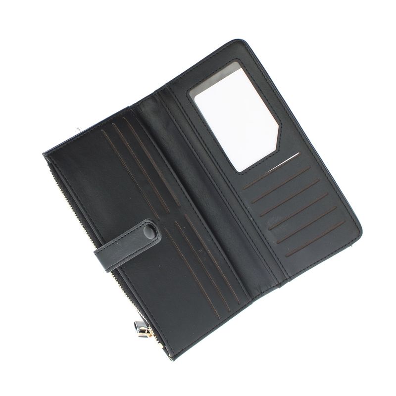 Fashion, accesorii si bijuterii - Femei - Accesorii femei - Portofele femei - Portofel de dama, din piele ecologica, Buticcochet, model aligator, 19x10x2 cm, Negru - PR799 - Infinity.ro