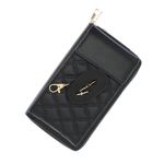 Fashion, accesorii si bijuterii - Femei - Accesorii femei - Portofele femei - Portofel dama, din piele ecologica, ButicCochet, 18 x11x4 cm, cu aspect matlasat, Negru - PR777 - Infinity.ro