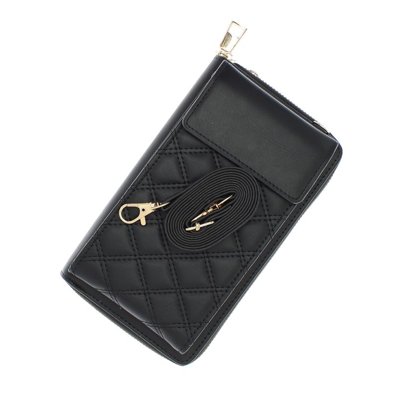 Fashion, accesorii si bijuterii - Femei - Accesorii femei - Portofele femei - Portofel dama, din piele ecologica, ButicCochet, 18 x11x4 cm, cu aspect matlasat, Negru - PR777 - Infinity.ro