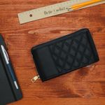 Fashion, accesorii si bijuterii - Femei - Accesorii femei - Portofele femei - Portofel dama, din piele ecologica, ButicCochet, 18 x11x4 cm, cu aspect matlasat, Negru - PR777 - Infinity.ro