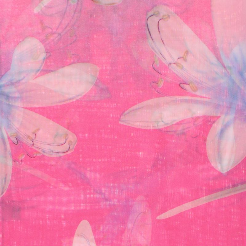Fashion, accesorii si bijuterii - Femei - Accesorii femei - Esarfe si fulare femei - Esarfa, de dama, Buticcochet, din poliester, Roz cu crini, 150x50 cm - ES1131 - Infinity.ro
