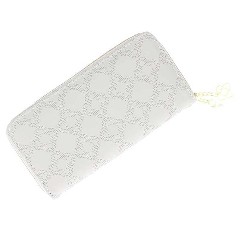 Fashion, accesorii si bijuterii - Femei - Accesorii femei - Portofele femei - Portofel de dama, din piele ecologica, Buticcochet, cu un fermoar si flori, 19x10x2 cm, Gri - PR858 - Infinity.ro