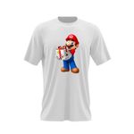 Fashion, accesorii si bijuterii - Barbati - Imbracaminte - Tricouri si bluze barbati - Tricou barbati Superstar Saga Super Mario Bros, alb, marime 2XL - Infinity.ro