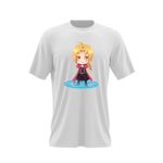Fashion, accesorii si bijuterii - Barbati - Imbracaminte - Tricouri si bluze barbati - Tricou barbati Edward Elric Fullmetal Alchemist Chibi Anime, alb, marime 2XL - Infinity.ro