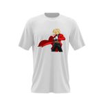 Fashion, accesorii si bijuterii - Barbati - Imbracaminte - Tricouri si bluze barbati - Tricou barbati Edward Elric Alphonse  Fullmetal Alchemist Anime, alb, marime 2XL - Infinity.ro