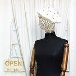 Fashion, accesorii si bijuterii - Femei - Accesorii femei - Caciuli si palarii femei - Bereta de dama, ButicCochet, lana, one size, model cu perle, Alb - BSC577 - Infinity.ro