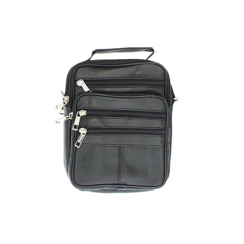 Fashion, accesorii si bijuterii - Barbati - Accesorii barbati - Genti si rucsacuri barbati - Geanta barbateasca, de umar, din piele naturala, ButicCochet, 17 x 20 x 3 cm, Negru - GNM56 - Infinity.ro