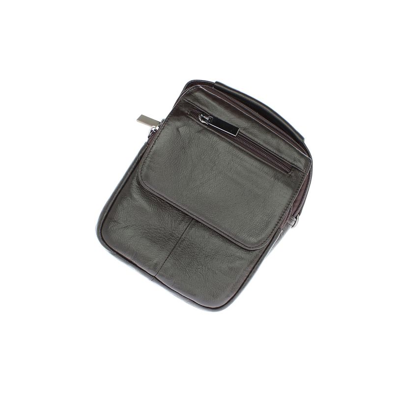 Fashion, accesorii si bijuterii - Barbati - Accesorii barbati - Genti si rucsacuri barbati - Geanta barbateasca, de umar, din piele naturala, ButicCochet, 16 x 19 x 8 cm, Maro inchis - GNM27 - Infinity.ro