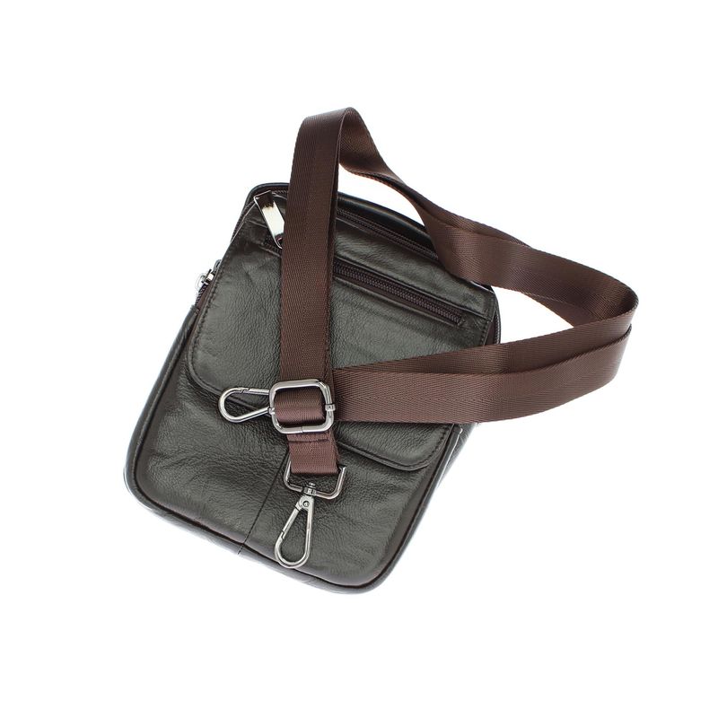 Fashion, accesorii si bijuterii - Barbati - Accesorii barbati - Genti si rucsacuri barbati - Geanta barbateasca, de umar, din piele naturala, ButicCochet, 16 x 19 x 8 cm, Maro inchis - GNM27 - Infinity.ro