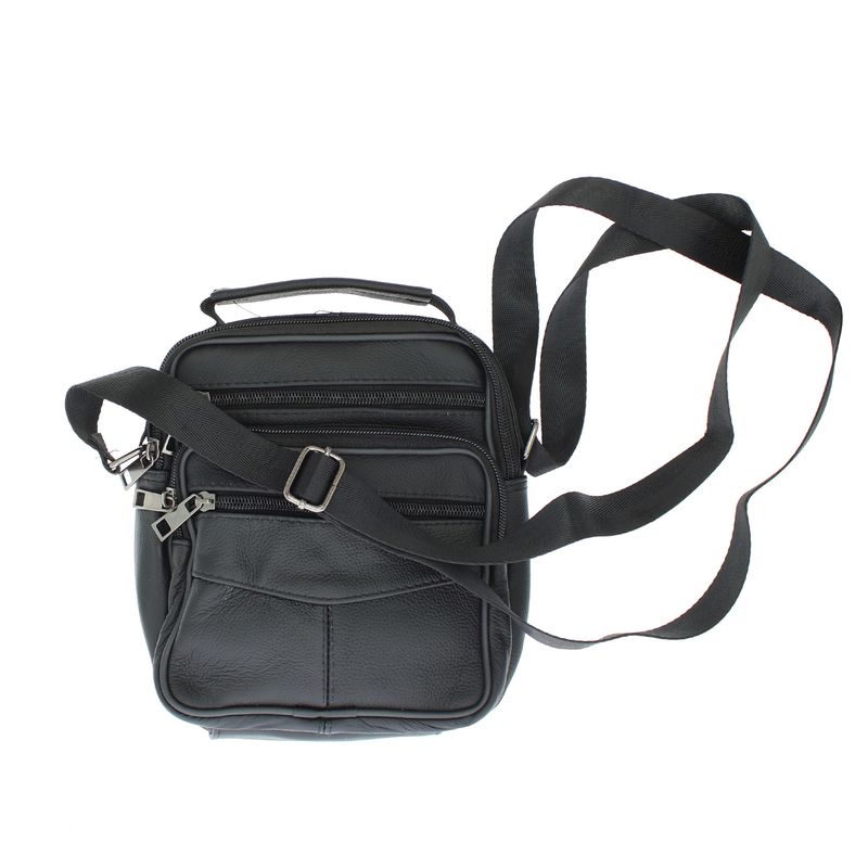 Fashion, accesorii si bijuterii - Barbati - Accesorii barbati - Genti si rucsacuri barbati - Geanta barbateasca, de umar, din piele naturala, ButicCochet, 17 x 20 x 4 cm, Negru - GNM47 - Infinity.ro