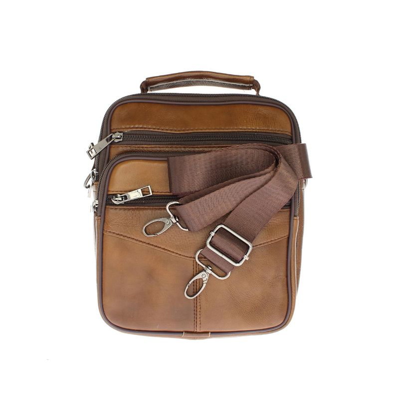Fashion, accesorii si bijuterii - Barbati - Accesorii barbati - Genti si rucsacuri barbati - Geanta barbateasca, de umar, din piele naturala, ButicCochet, 18 x 21 x 6 cm, Maro - GNM24 - Infinity.ro