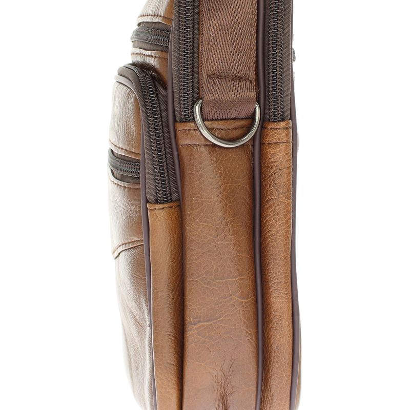 Fashion, accesorii si bijuterii - Barbati - Accesorii barbati - Genti si rucsacuri barbati - Geanta barbateasca, de umar, din piele naturala, ButicCochet, 18 x 21 x 6 cm, Maro - GNM24 - Infinity.ro