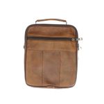Fashion, accesorii si bijuterii - Barbati - Accesorii barbati - Genti si rucsacuri barbati - Geanta barbateasca, de umar, din piele naturala, ButicCochet, 18 x 21 x 6 cm, Maro - GNM24 - Infinity.ro