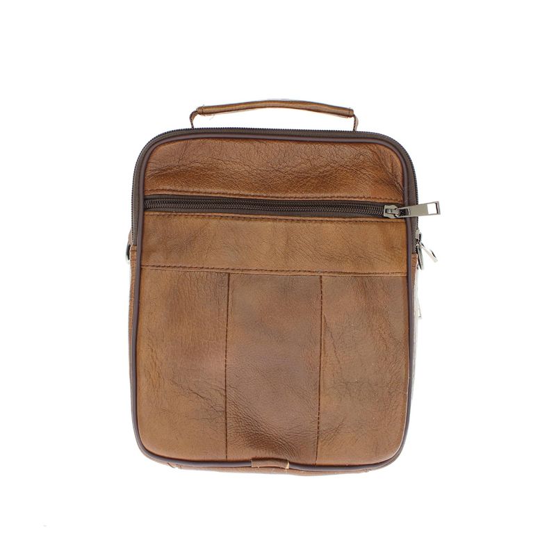 Fashion, accesorii si bijuterii - Barbati - Accesorii barbati - Genti si rucsacuri barbati - Geanta barbateasca, de umar, din piele naturala, ButicCochet, 18 x 21 x 6 cm, Maro - GNM24 - Infinity.ro