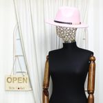 Fashion, accesorii si bijuterii - Femei - Accesorii femei - Caciuli si palarii femei - Palarie dama, ButicCochet, din 35% poliester 65% bumbac, one size, cu banda decorativa, Roz - PAL1210 - Infinity.ro
