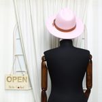 Fashion, accesorii si bijuterii - Femei - Accesorii femei - Caciuli si palarii femei - Palarie dama, ButicCochet, din 35% poliester 65% bumbac, one size, cu banda decorativa, Roz - PAL1213 - Infinity.ro