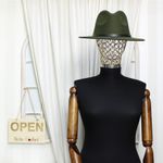 Fashion, accesorii si bijuterii - Femei - Accesorii femei - Caciuli si palarii femei - Palarie dama, ButicCochet, din 35% poliester 65% bumbac, one size, cu banda decorativa, kaki - PAL1211 - Infinity.ro