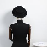 Fashion, accesorii si bijuterii - Femei - Accesorii femei - Caciuli si palarii femei - Palarie dama, ButicCochet, din material sintetic, one size, cu detalii metalice aurii, Negru - PAL1224 - Infinity.ro