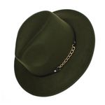 Fashion, accesorii si bijuterii - Femei - Accesorii femei - Caciuli si palarii femei - Palarie dama, ButicCochet, din 35% poliester 65% bumbac, one size, cu banda decorativa, kaki - PAL1211 - Infinity.ro