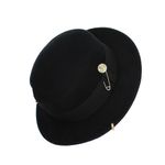 Fashion, accesorii si bijuterii - Femei - Accesorii femei - Caciuli si palarii femei - Palarie dama, ButicCochet, din material sintetic, one size, cu detalii metalice aurii, Negru - PAL1224 - Infinity.ro