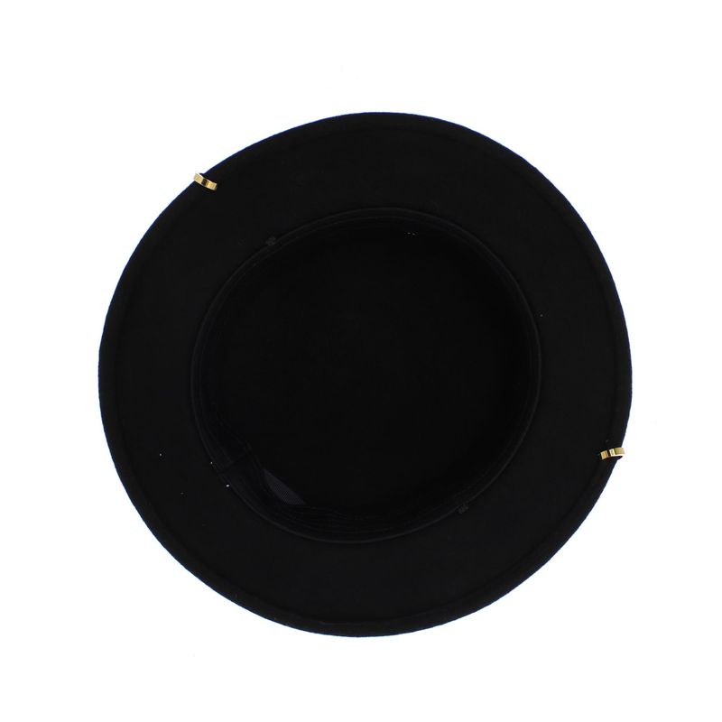 Fashion, accesorii si bijuterii - Femei - Accesorii femei - Caciuli si palarii femei - Palarie dama, ButicCochet, din material sintetic, one size, cu detalii metalice aurii, Negru - PAL1224 - Infinity.ro