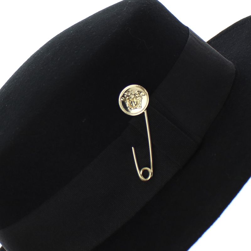 Fashion, accesorii si bijuterii - Femei - Accesorii femei - Caciuli si palarii femei - Palarie dama, ButicCochet, din material sintetic, one size, cu detalii metalice aurii, Negru - PAL1224 - Infinity.ro