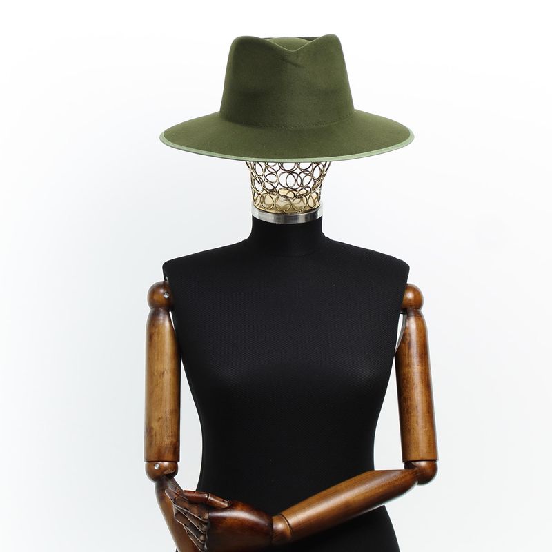 Fashion, accesorii si bijuterii - Femei - Accesorii femei - Caciuli si palarii femei - Palarie dama, ButicCochet, din 35% poliester 65% bumbac, one size, Kaki - PAL1218 - Infinity.ro