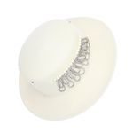 Fashion, accesorii si bijuterii - Femei - Accesorii femei - Caciuli si palarii femei - Palarie dama, ButicCochet, din lana, one size, cu bilute decorative, Alb - PAL1222 - Infinity.ro