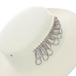 Fashion, accesorii si bijuterii - Femei - Accesorii femei - Caciuli si palarii femei - Palarie dama, ButicCochet, din lana, one size, cu bilute decorative, Alb - PAL1222 - Infinity.ro