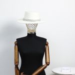 Fashion, accesorii si bijuterii - Femei - Accesorii femei - Caciuli si palarii femei - Palarie dama, ButicCochet, din material sintetic, one size, cu lant decorativ, Alb - PAL1226 - Infinity.ro