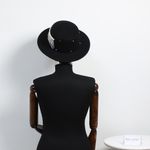 Fashion, accesorii si bijuterii - Femei - Accesorii femei - Caciuli si palarii femei - Palarie dama, ButicCochet, din lana, one size, cu bilute decorative, Negru - PAL1221 - Infinity.ro