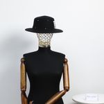 Fashion, accesorii si bijuterii - Femei - Accesorii femei - Caciuli si palarii femei - Palarie dama, ButicCochet, din lana, one size, cu bilute decorative, Negru - PAL1221 - Infinity.ro