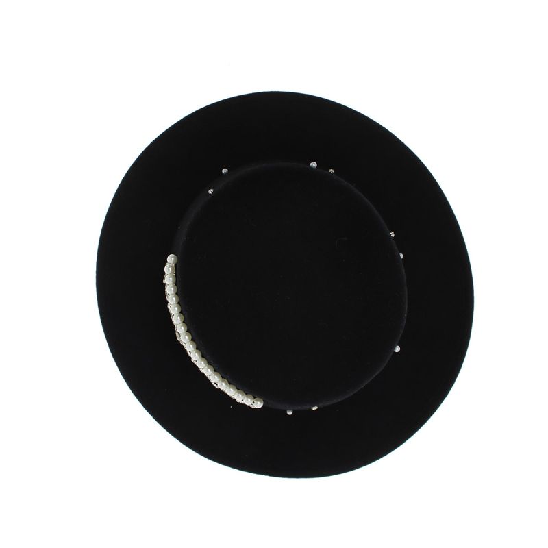 Fashion, accesorii si bijuterii - Femei - Accesorii femei - Caciuli si palarii femei - Palarie dama, ButicCochet, din lana, one size, cu bilute decorative, Negru - PAL1221 - Infinity.ro
