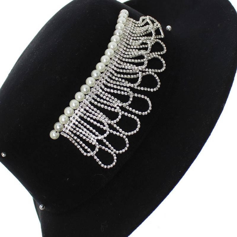 Fashion, accesorii si bijuterii - Femei - Accesorii femei - Caciuli si palarii femei - Palarie dama, ButicCochet, din lana, one size, cu bilute decorative, Negru - PAL1221 - Infinity.ro