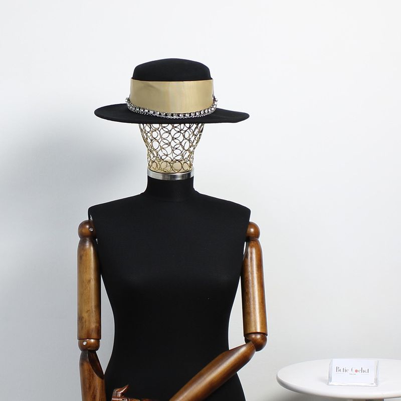 Fashion, accesorii si bijuterii - Femei - Accesorii femei - Caciuli si palarii femei - Palarie dama, ButicCochet, din material sintetic, one size, cu strasuri decorative, Negru - PAL1223 - Infinity.ro