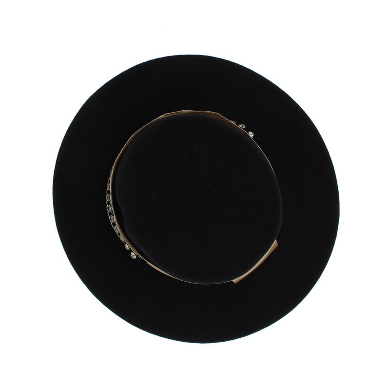 Fashion, accesorii si bijuterii - Femei - Accesorii femei - Caciuli si palarii femei - Palarie dama, ButicCochet, din material sintetic, one size, cu strasuri decorative, Negru - PAL1223 - Infinity.ro