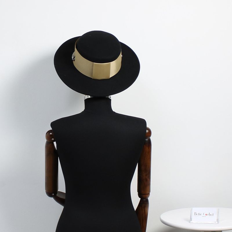Fashion, accesorii si bijuterii - Femei - Accesorii femei - Caciuli si palarii femei - Palarie dama, ButicCochet, din material sintetic, one size, cu strasuri decorative, Negru - PAL1223 - Infinity.ro