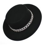 Fashion, accesorii si bijuterii - Femei - Accesorii femei - Caciuli si palarii femei - Palarie dama, ButicCochet, din material sintetic, one size, cu lant decorativ, Negru - PAL1225 - Infinity.ro