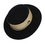 Fashion, accesorii si bijuterii - Femei - Accesorii femei - Caciuli si palarii femei - Palarie dama, ButicCochet, din material sintetic, one size, cu strasuri decorative, Negru - PAL1223 - Infinity.ro