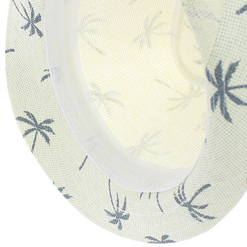 Fashion, accesorii si bijuterii - Barbati - Accesorii barbati - Caciuli si sepci barbati - Palarie de soare, barbati, din paie de hartie, cu banda decorativa gri, imprimeu cu palmieri, 59 cm, Crem - PAL1541 - Infinity.ro