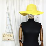 Fashion, accesorii si bijuterii - Femei - Accesorii femei - Caciuli si palarii femei - Palarie de soare, dama, Anoul, din paie de hartie, one size, bor mare, cu snur decorativ, Galben - PAL1245 - Infinity.ro