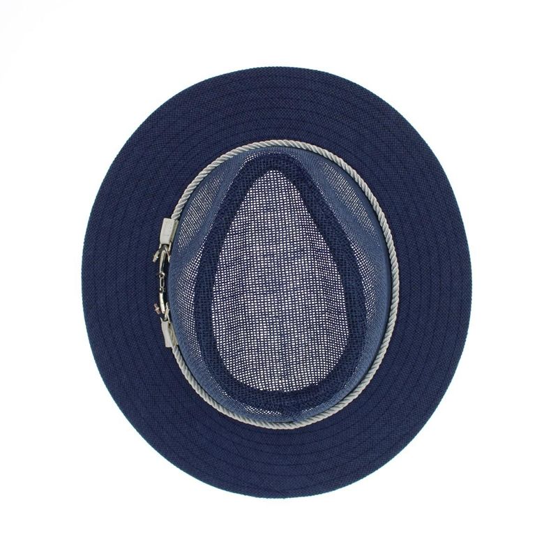 Fashion, accesorii si bijuterii - Barbati - Accesorii barbati - Caciuli si sepci barbati - Palarie de soare, barbati, din paie de hartie, cu banda decorativa, marime 58 cm, Bleumarin - PAL1551 - Infinity.ro